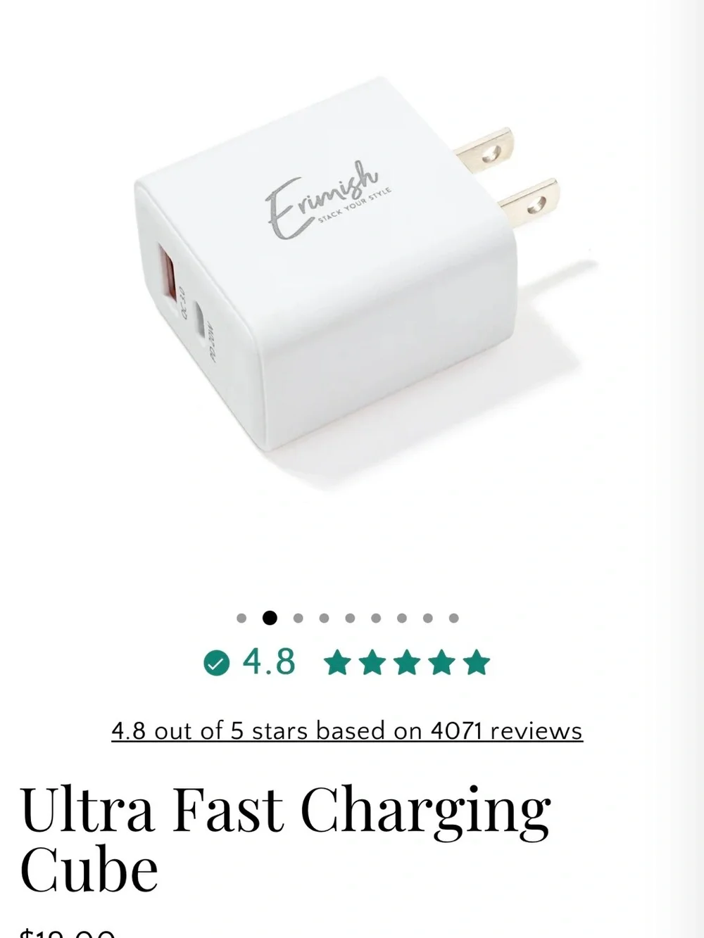 Erimish White Multi-Connector Charging Cable Set with Brown Beaded Wrap